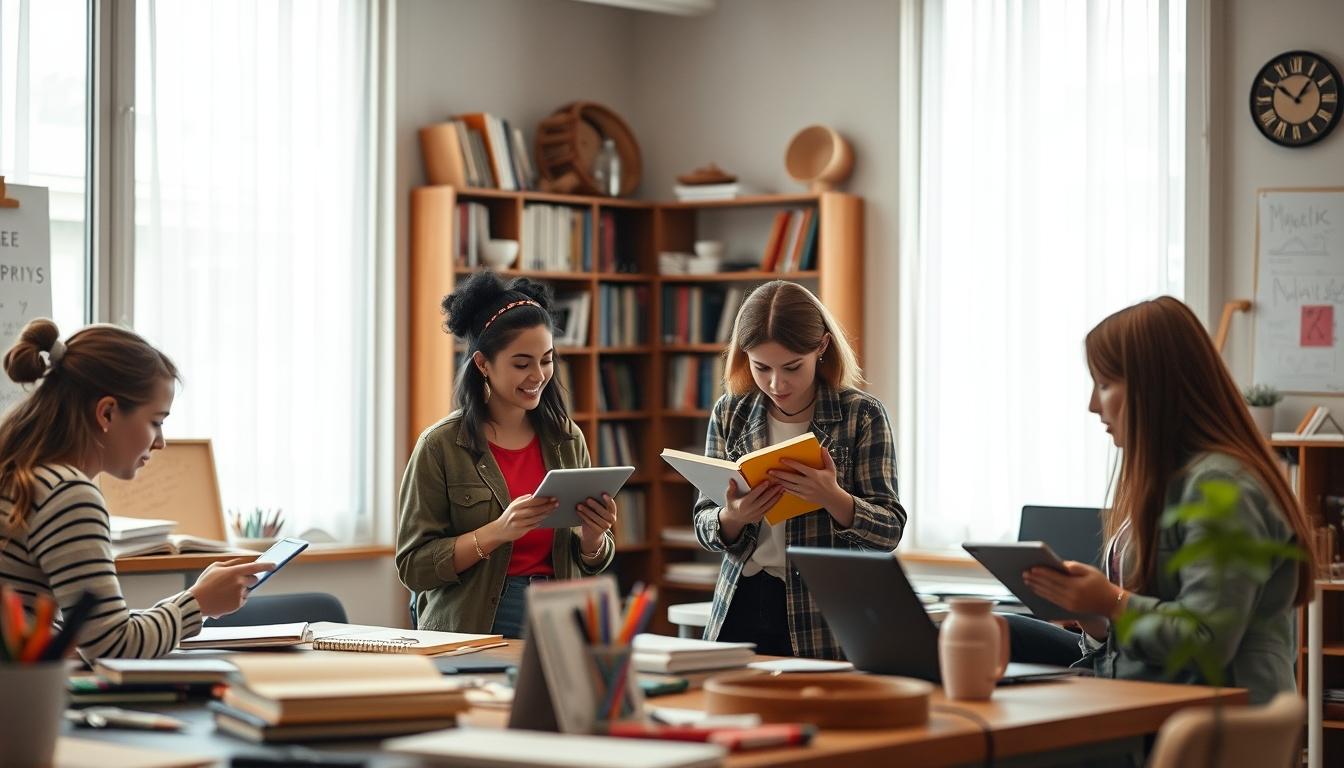 Student preparing for exams with study materials